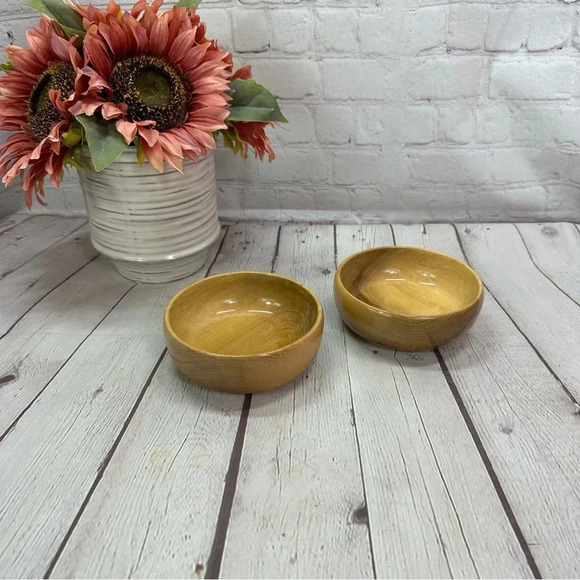 hand turned oregon myrtlewood wooden bowl set of 2 myrtle craft studio - Picture 1 of 7